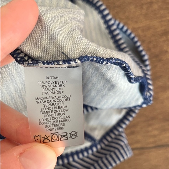 Title Nine Blue and Gray Striped Performance Mini Dress - Size Medium - Picture 3 of 12